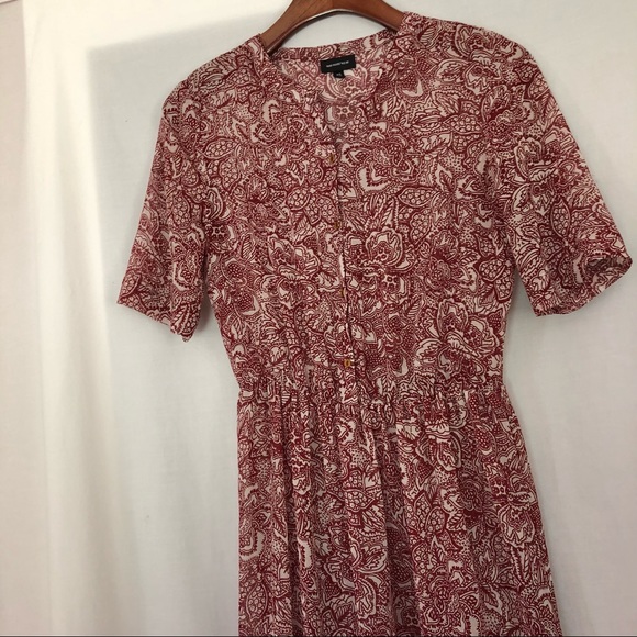 Who What Wear, Red & Ivory Sheer Dress, XS - Picture 3 of 7